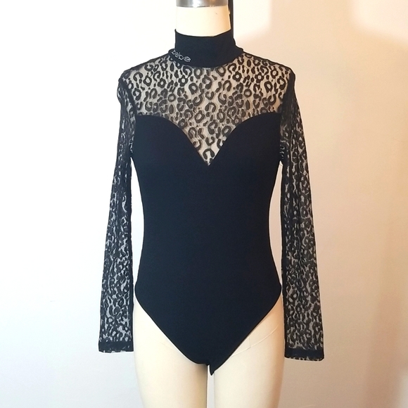bebe Tops - Animal lace bebe bodysuit